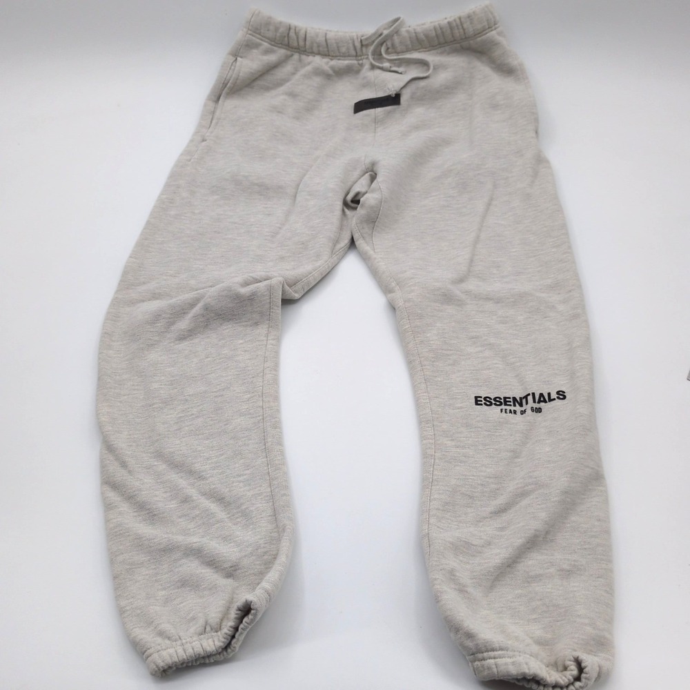Fear of God Essentials Men's Heather Grey Cotton Blend Sweatpants Joggers Sz S